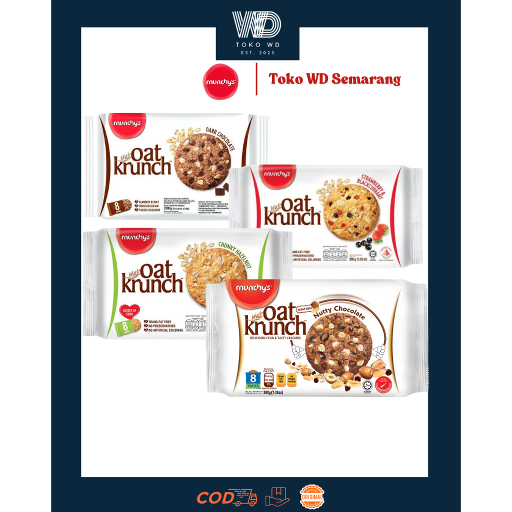 Jual Munchy's Oat Krunch Cookies Oats Berbagai Rasa Ukuran 208gr ...