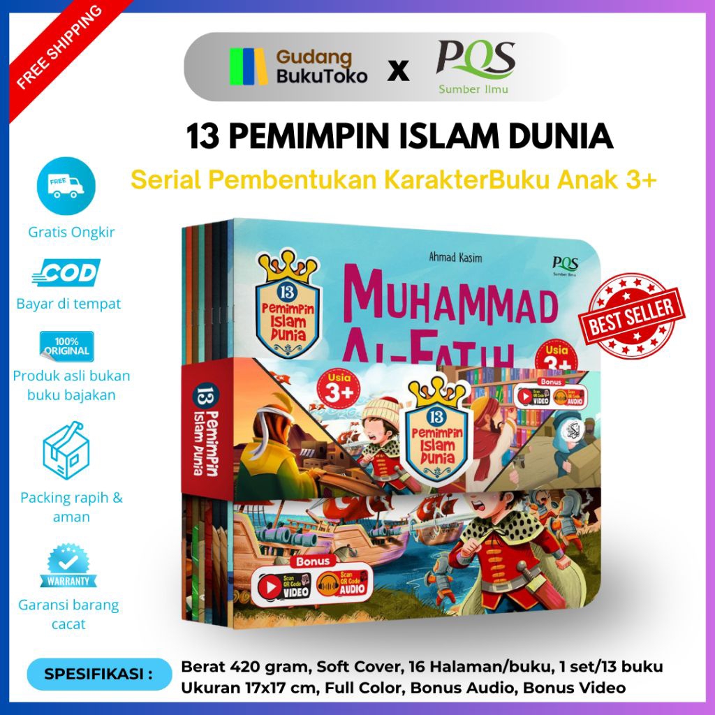 Jual (PQS) 13 Pemimpin Islam Dunia Buku Anak Islami adab anak muslim ...