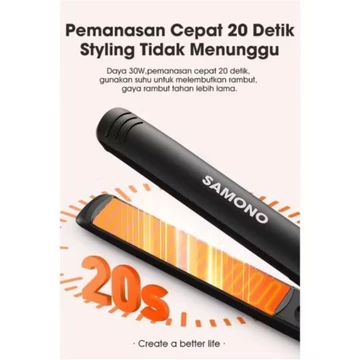 SAMONO Hair Straighter Curler Catokan Rambut Lurus Dan Keriting LED Indikator SW HS20