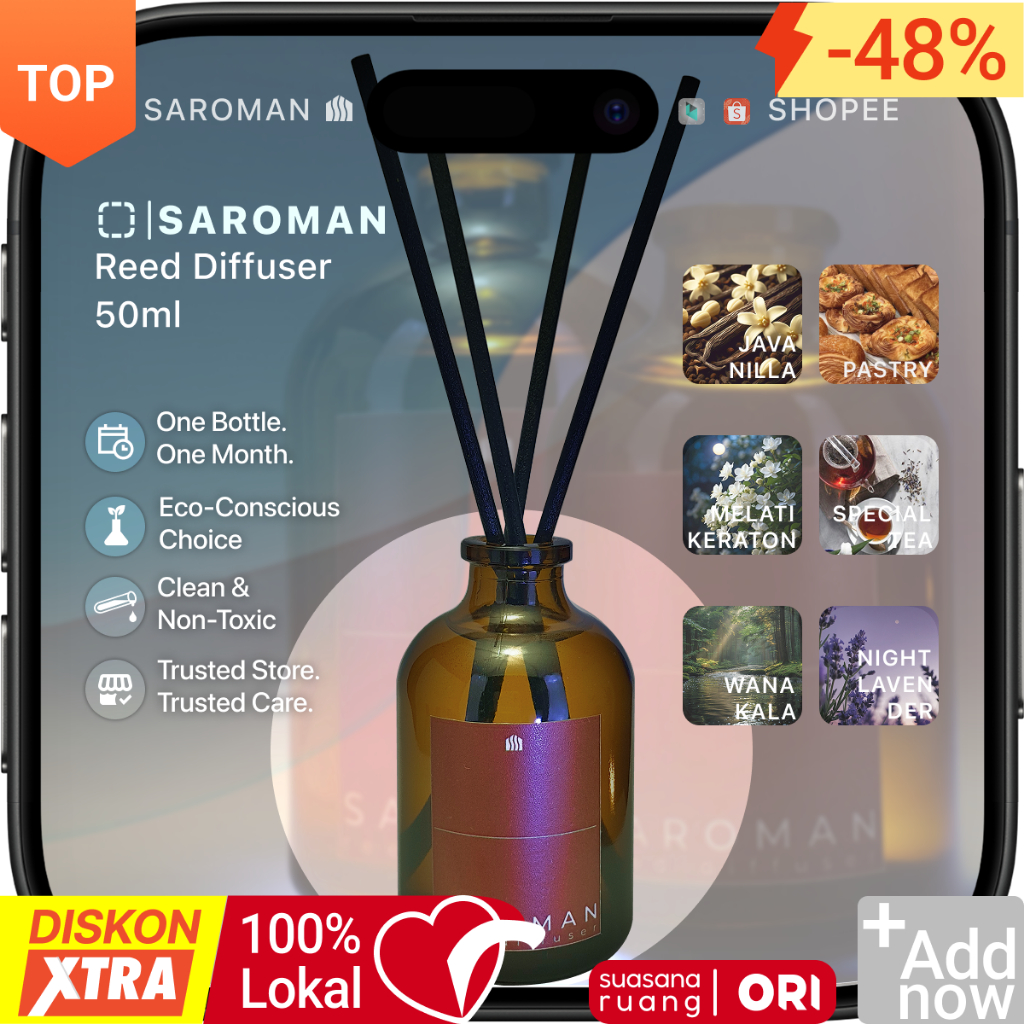 Jual Pengharum / Pewangi / Aromaterapi ruangan Reed Diffuser Saroman ...