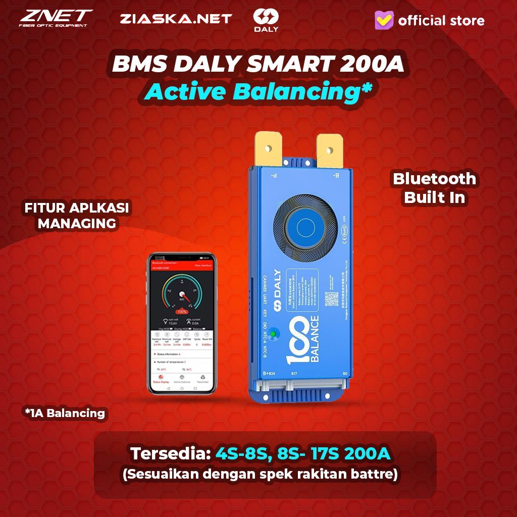100BALANCE 200A 8-17S CAN BMS & Wi-Fi Set Smart Active Balance Protection Board - View #10