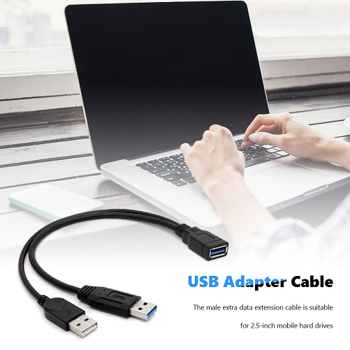 Jual Kabel USB 3.0 1 Female To 2 Male Y Splitter Dual Extra Power Data ...