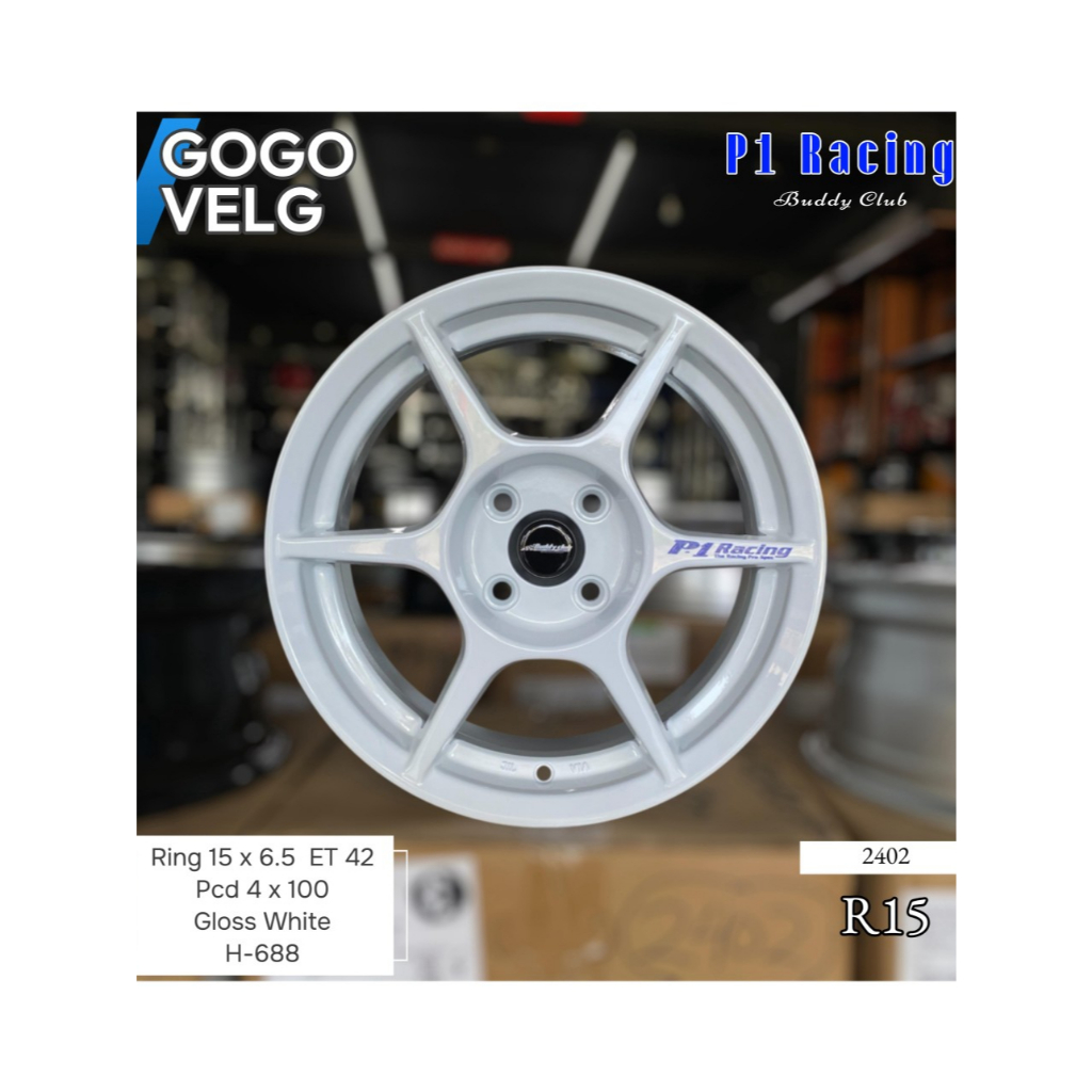 Jual Velg Mobil R15 P1 Racing PCD 4X100 Lebar 6,5 ET 42 Ring 15 Brio ...