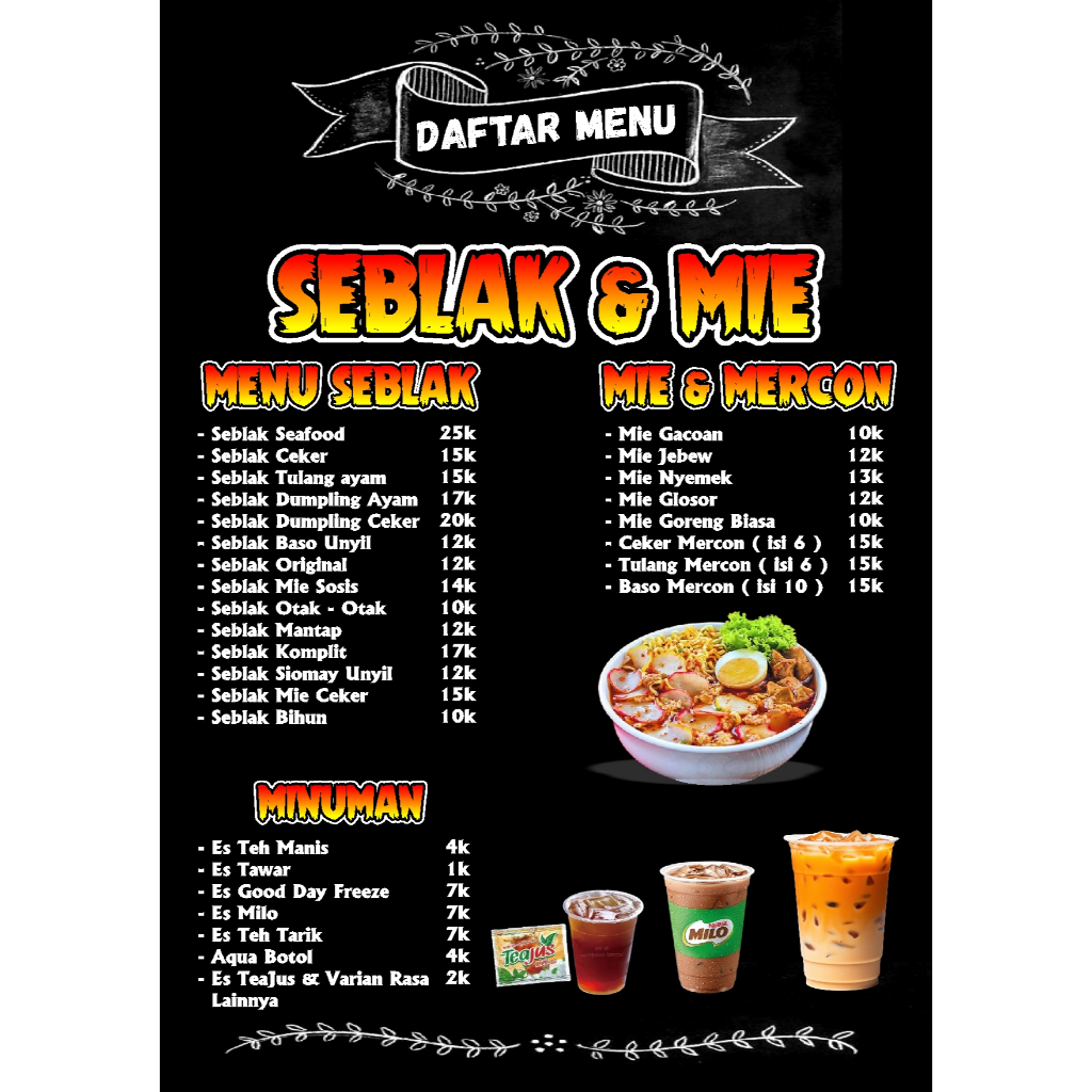 Jual Cetak Daftar Menu Ukuran A4 + Sudah di Laminating | Shopee Indonesia