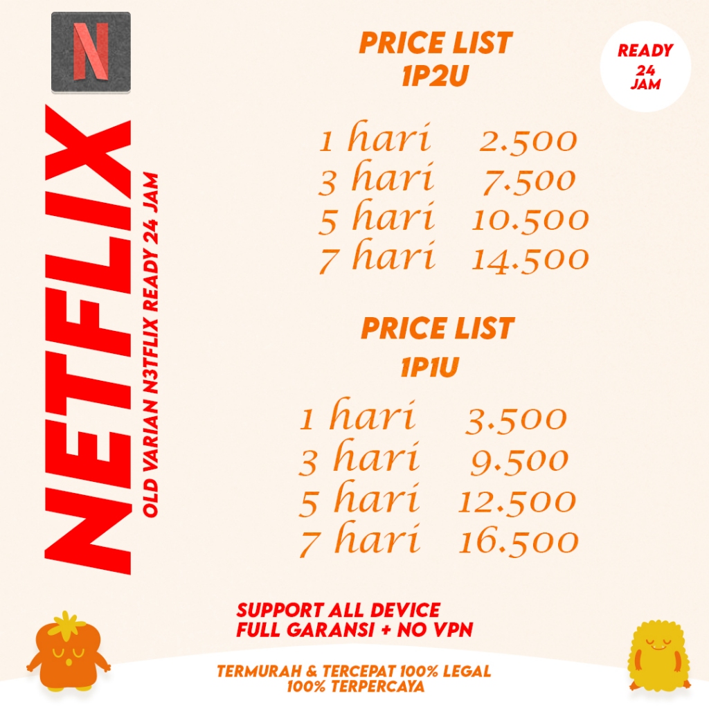 Jual NETFLIX Variant Netflix Ready 24 Jam | Shopee Indonesia