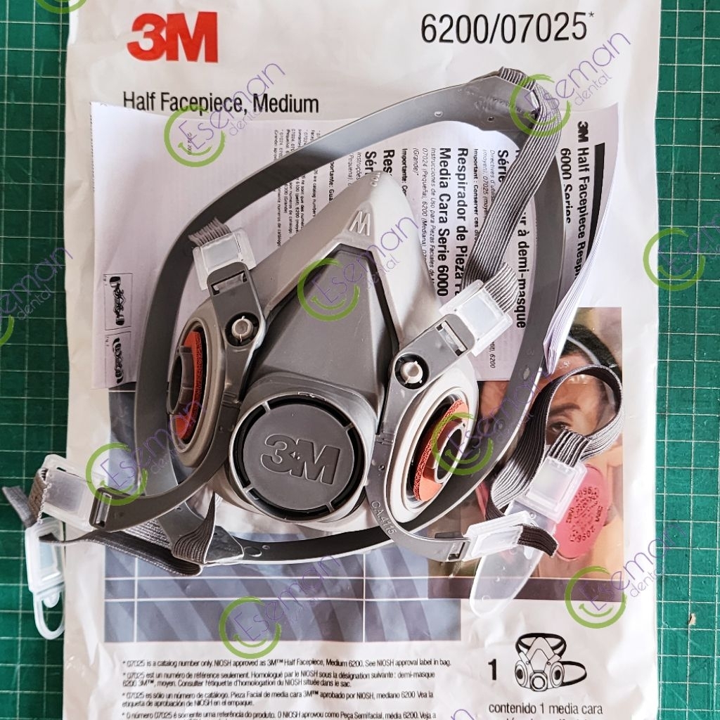 Jual 3M 6200 Half Face Respirator Masker Silikon Pabrik Medis N95 P100 ...