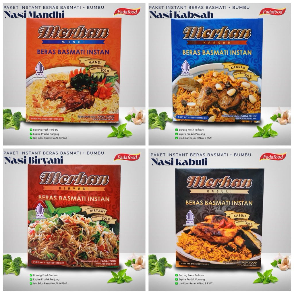 Jual MERHAN Food 500gr GROSIR Paket Beras Basmati Plus Bumbu Rempah ...