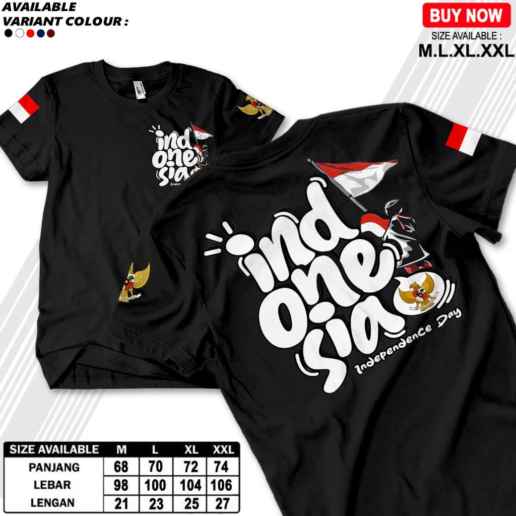 Kaos Kemerdekaan Indonesia "Indonesia" - Kaos HUT RI 81/ Kaos Panitia Kemerdekaan / Kaos 17 Agustus