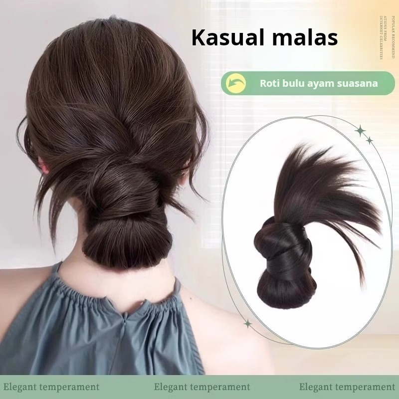 Jual Rambut palsu wanita, sanggul bulu ayam, jepitan malas, sanggul ...