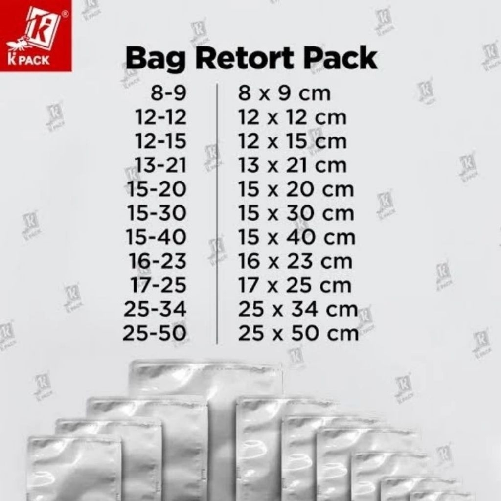 Jual kemasan retort merk kpack/bag retort pack isi 100 | Shopee Indonesia