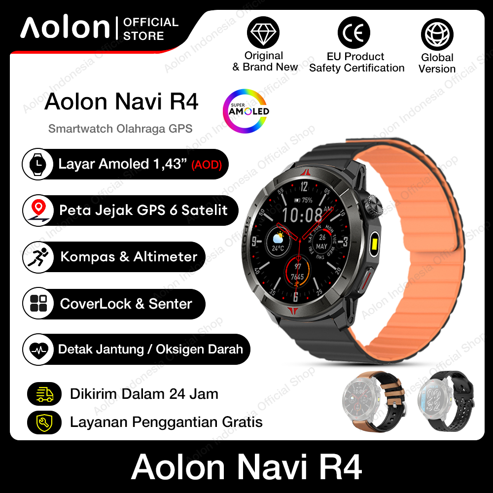 Jual 【GPS】Aolon Navi R4 Jam Tangan Smartwatch 46mm Satelit GPS