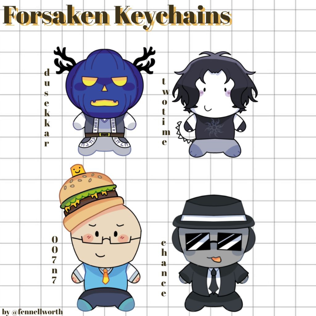 Jual Forsaken Stewpid Keychains [Dusekkar, TwoTime, 007n7, & Chance ...