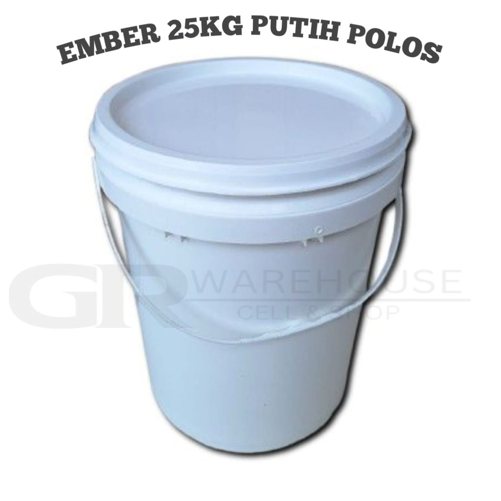 Jual Wadah Ember Pail 25Kg Putih Polos Pakai Tutup | Shopee Indonesia