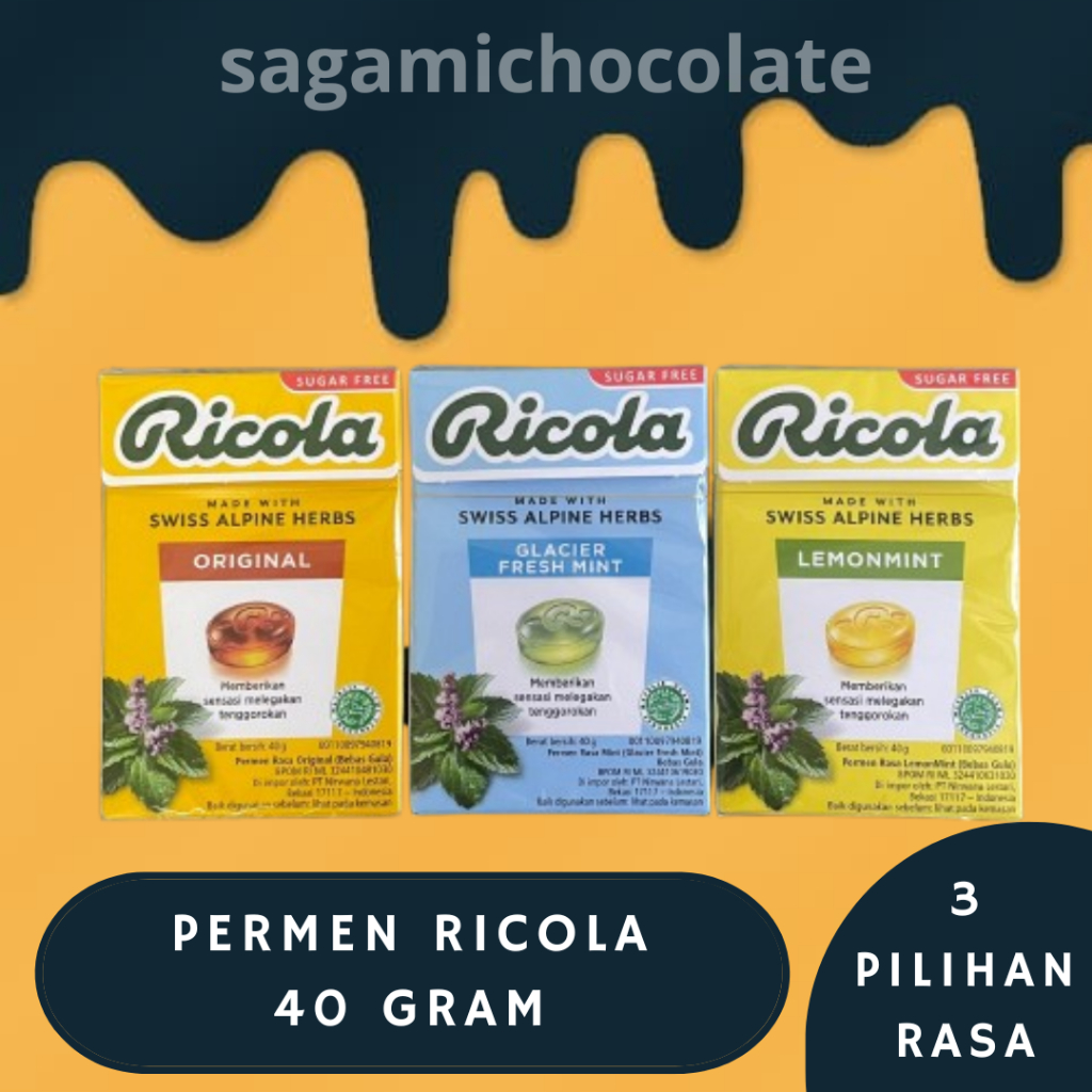 Jual RICOLA 40 GRAM / ori herb / lemon / menthol mint / cranberry ...