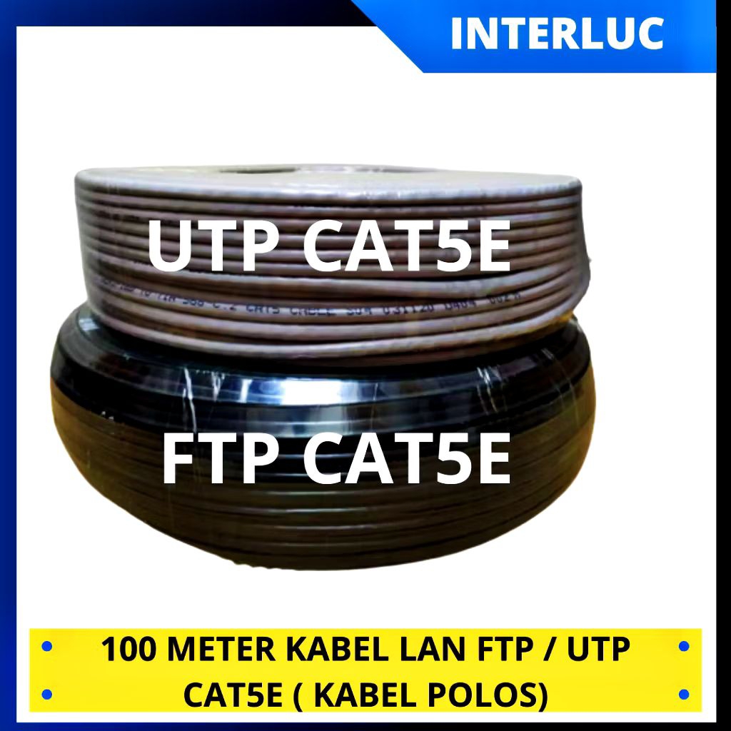Jual KABEL LAN Cat 5 UTP/FTP INTERLUC 100M | Shopee Indonesia
