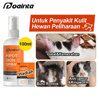 PUAINTA Anti Jamur Pipot Spray Kulit Untuk Anjing dan Kucing Ringworm Obat Gatal Kurap Aman Terjilat dengan Nano Silver 50ml 100ml