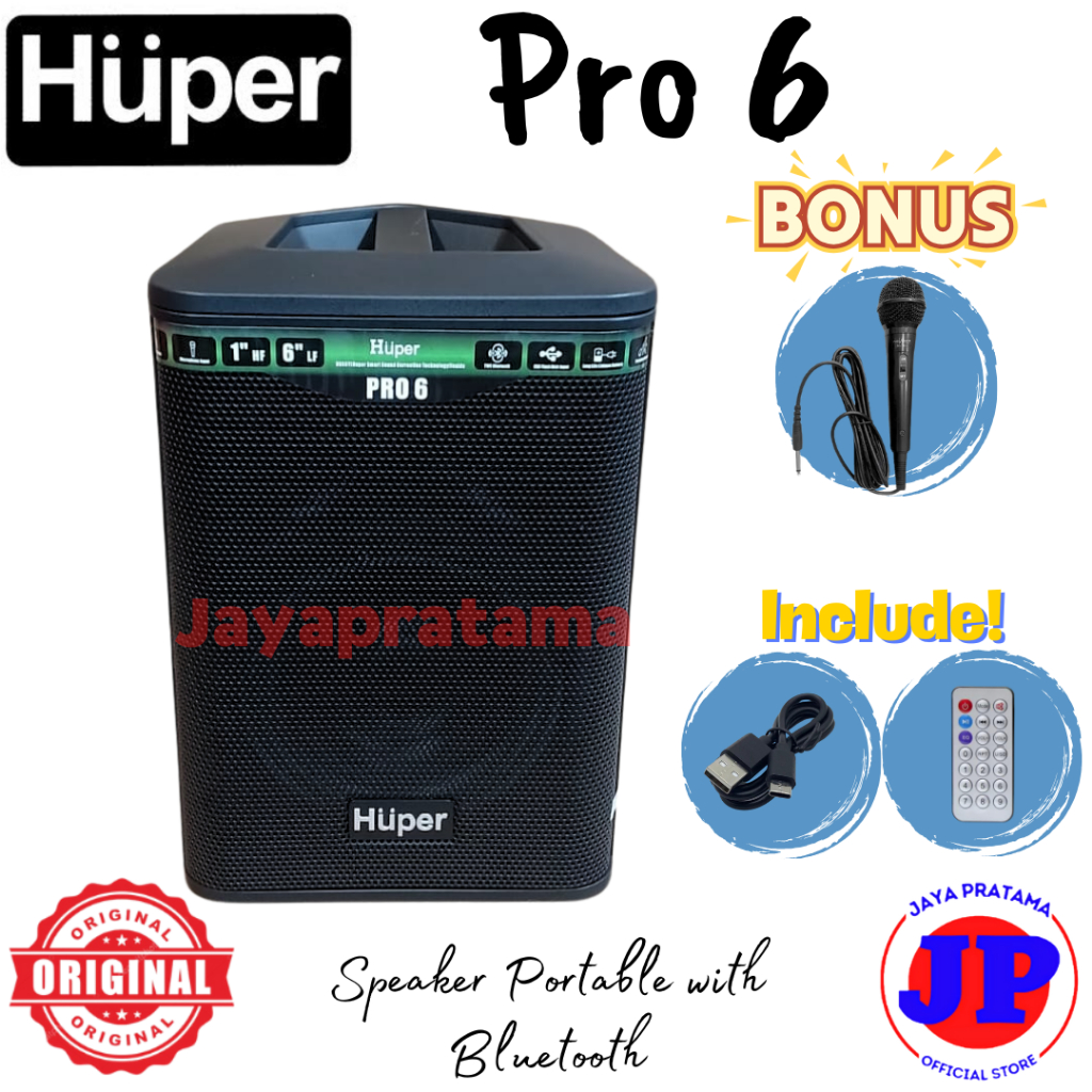 Jual Speaker Huper Pro 6 Speaker Portable 6.5 Inch With Bluetooth ...