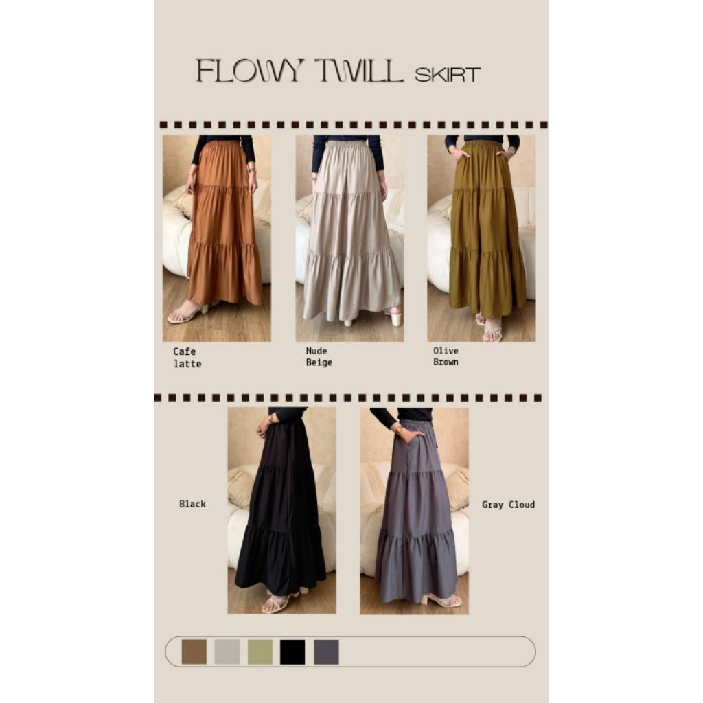 Jual FLOWY TWIL SKIRT - Rok Wanita Bahan Twil | Shopee Indonesia