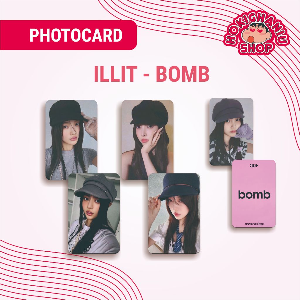 Jual Photocard ILLIT - Bomb Unnofficial Premium 1 Set isi 5 Member