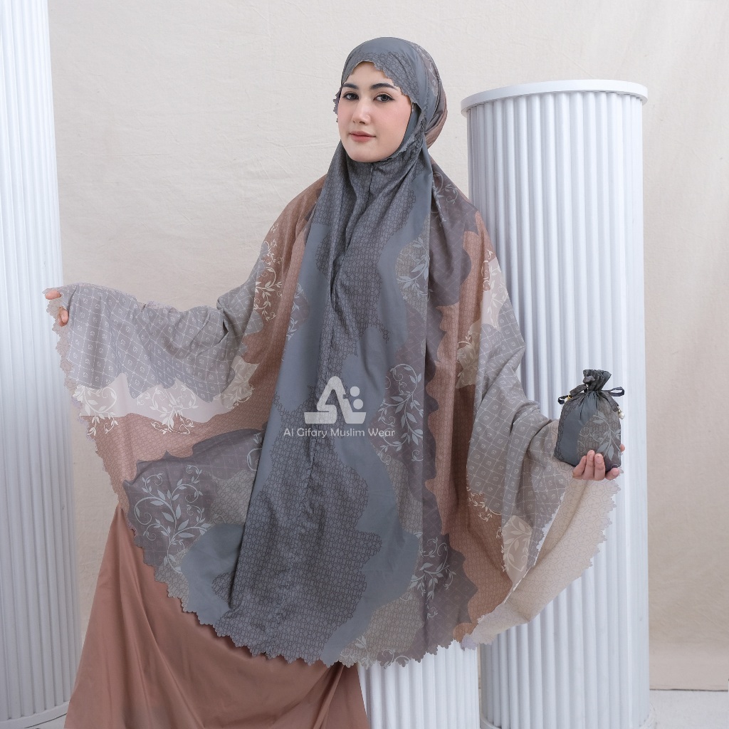 Mukena Mini Travelling Motif Parasut Korea Premium 2in1 Set Sajadah