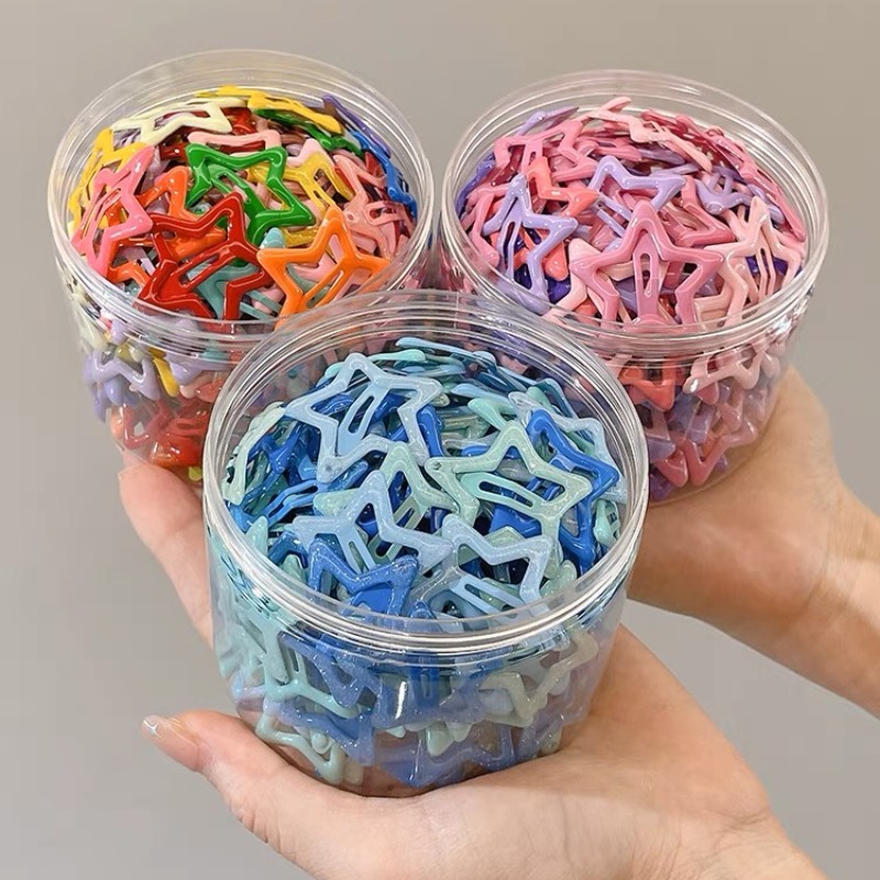 Jepit Bintang Isi 25 50 100 pcs Jepit Rambut Bintang Anak Remaja 3.2CM Model Star Clip Warna Glitter Isi 25 50 100 Pcs • Jepitan Imut Warna Warni Cute Aesthetic Korea Lucu Hair Clip Aksesoris Rambut Cewek Murah Grosir Bintang Polos Lucu