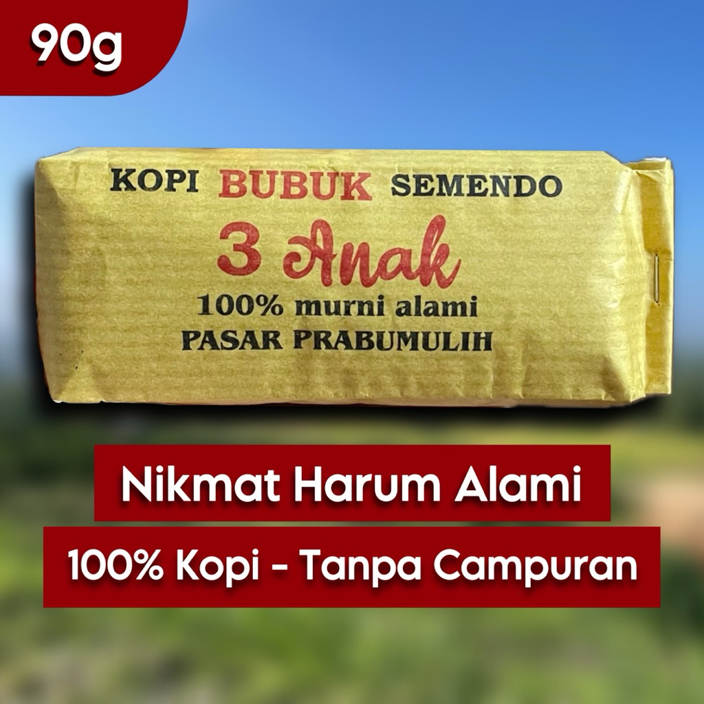 Jual Kopi Tiga Anak - 90g | Kopi Bubuk Tiga Anak | Kopi Bubuk Hitam