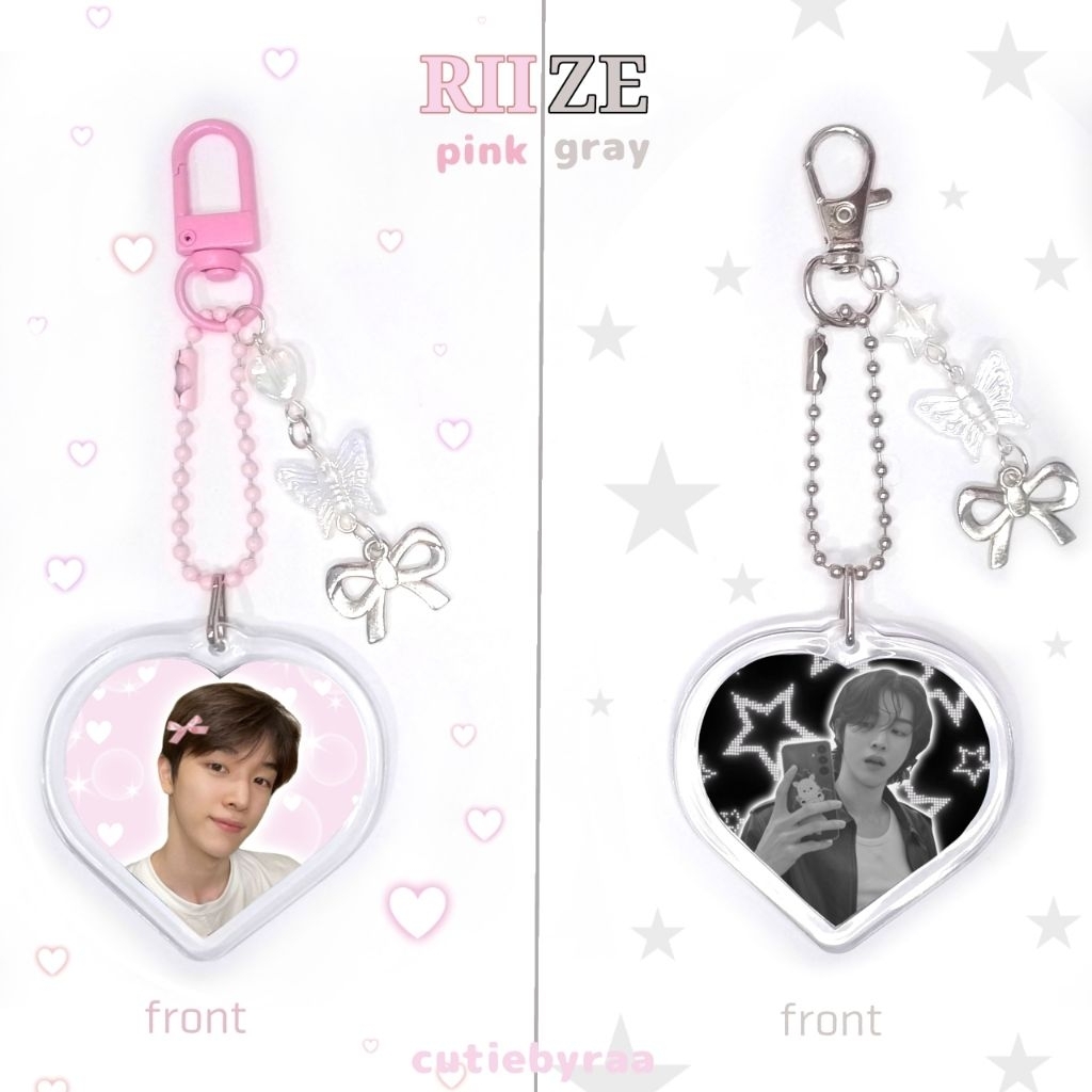 Jual RIIZE pinky and gray scale keychain bagcharm by: cutiebyraa ...