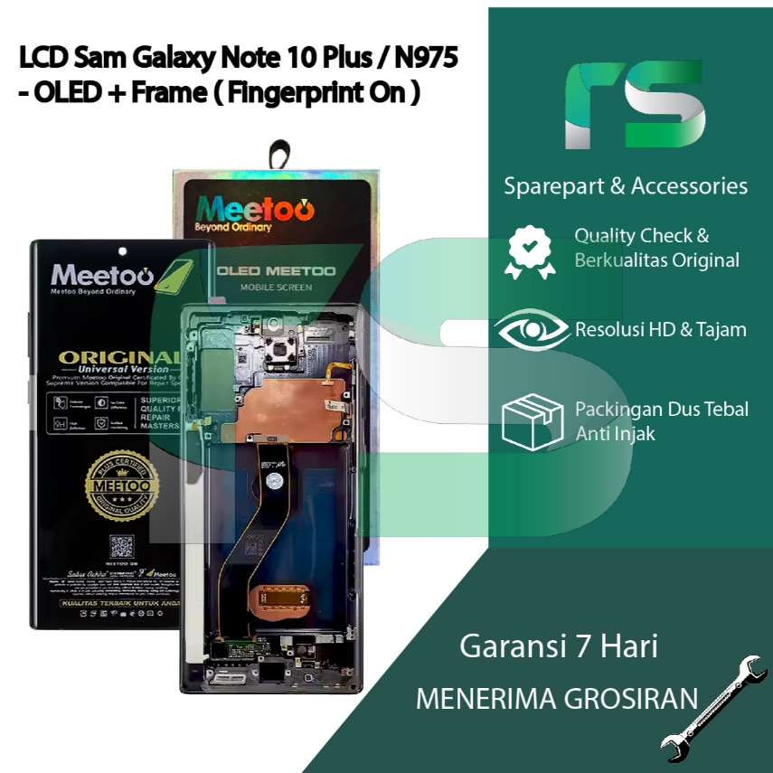 Jual LCD SAM GALAXY NOTE 10 PLUS / N975 FRAME + OLED FINGERPRINT ACTIVE ...