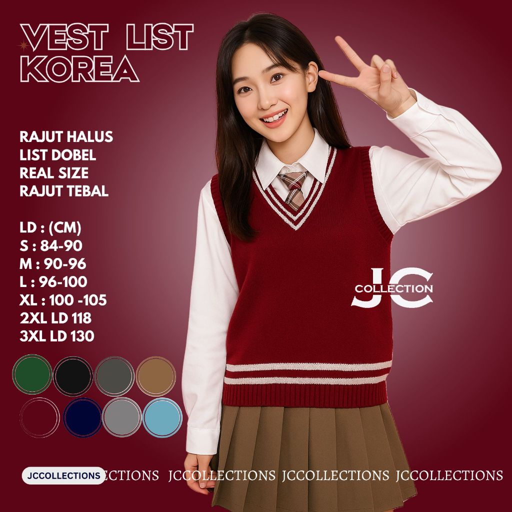 Jual Rompi Rajut Wanita Korea Style List Dobel Hera Har-pot / Vest ...