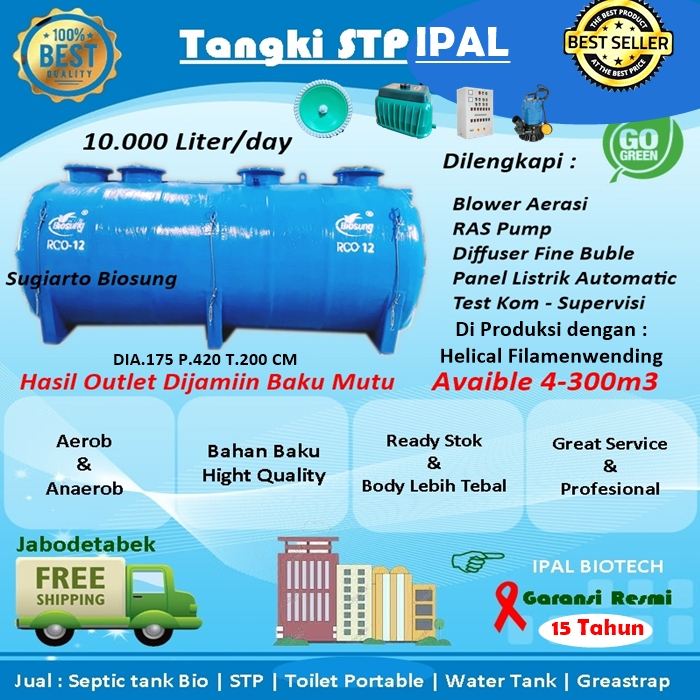 Jual SEPTIC TANK BIO IPAL STP BIOSUNG 10000 LITER PER HARI, IPAL ...