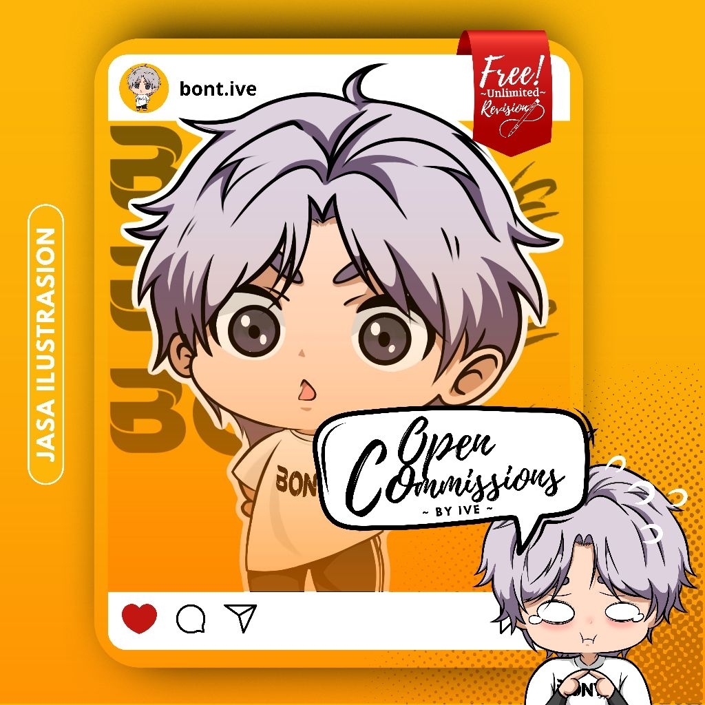 Jual COMMISSION OPEN | JASA MEMBUAT GAMBAR ART ILUSTRASI CHIBI COSTUM ...