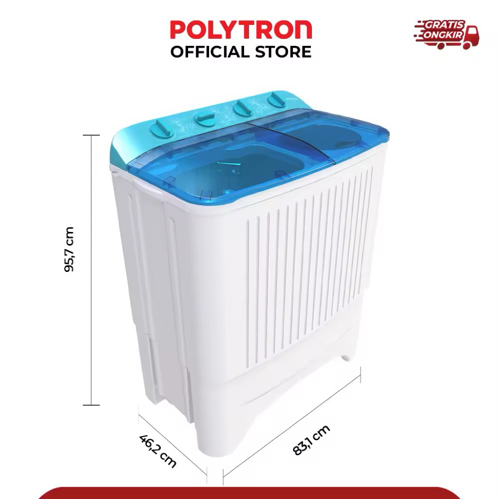 Jual Mesin Cuci Polytron Primadona Giant 2 Tabung PWM-7072N PWM-8072 ...