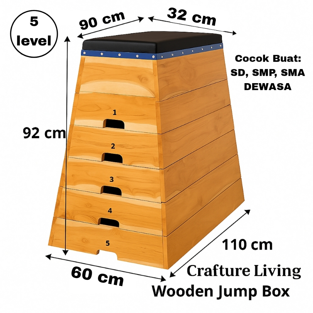 Jual Wooden Jump Box Peti Lompat Kangkang Senam & Olahraga | Shopee ...