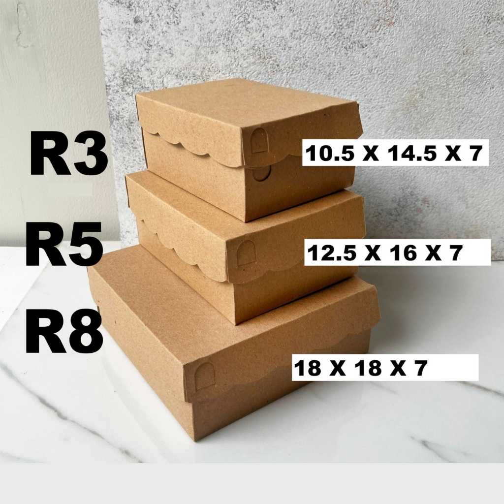 Jual Kotak Nasi Coklat R3/R5/R8 / Craft Kertas / 1 PACK ISI 100 PCS ...