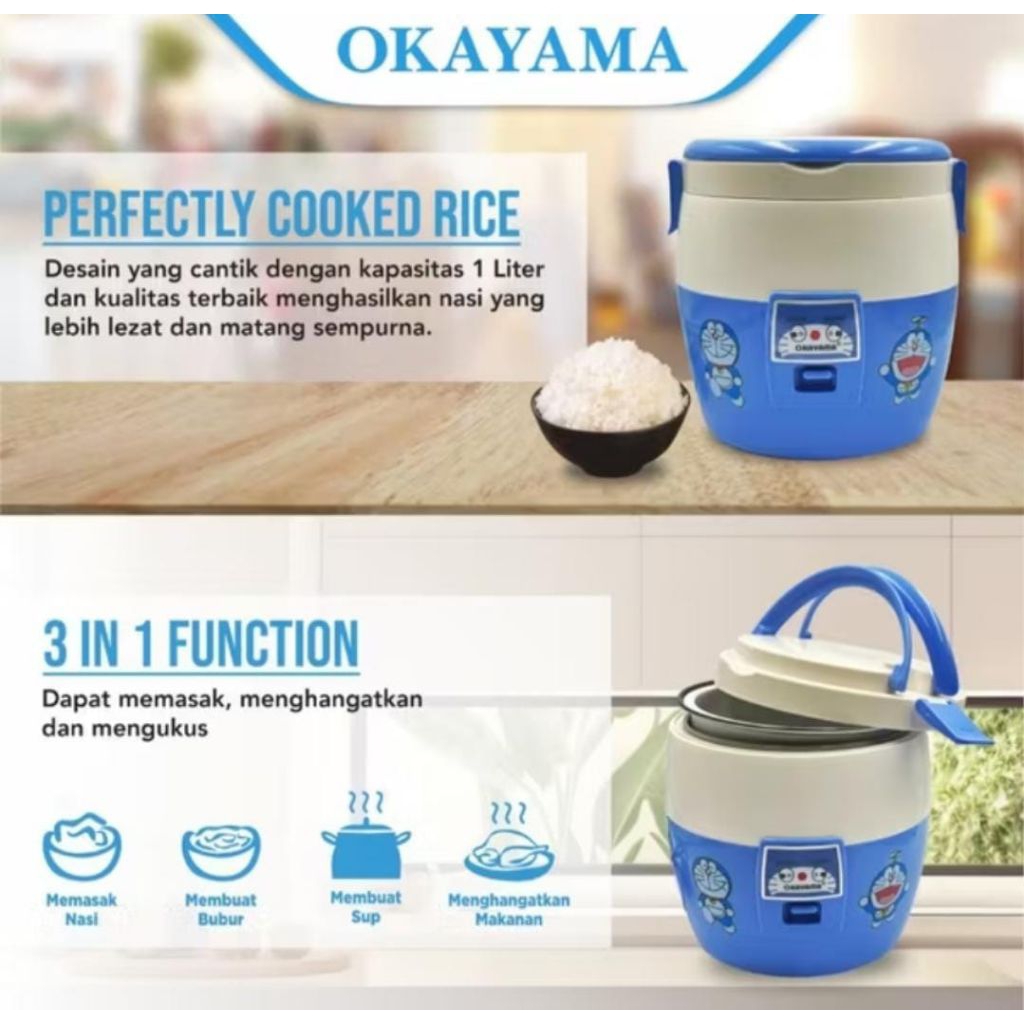 Jual Magic Com 1L Okayama OK-101 Rice Cooker 1 Liter Penanak Nasi mini ...