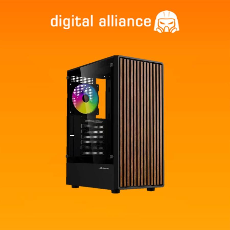 Jual Digital Alliance PC Casing Oasis TG Wood dengan 4x120mm RGB Fan ...