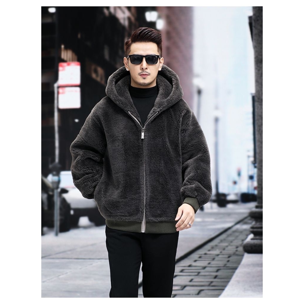 Jual [COD] Sweater Jacket Zip Crope Sherpa Bulu Domba Halus | Shopee ...