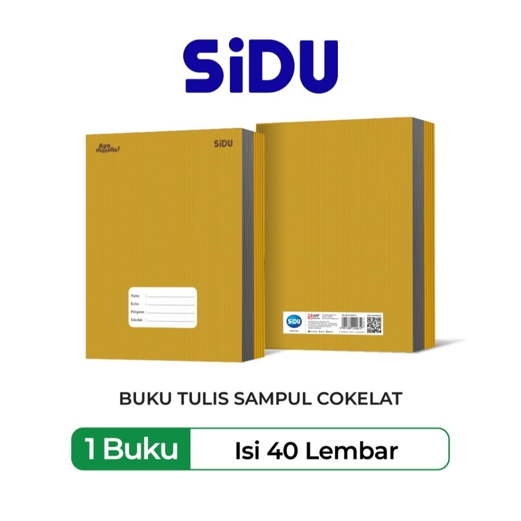 Buku Tulis 40 Lembar Garis Sidu Craft Notebook A5 Brown Cover Ruled Coklat Anak - foto 3