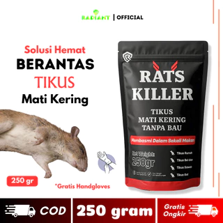 RATS KILLER 100gr Racun Tikus Mati Kering, Tidak Meninggalkan Bau
