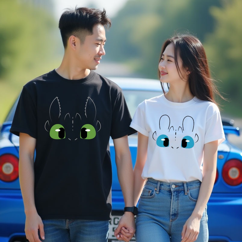 Jual Kaos Pasangan Cowok Unisex Kaos Couple Berdua Karakter Kartun Lucu ...