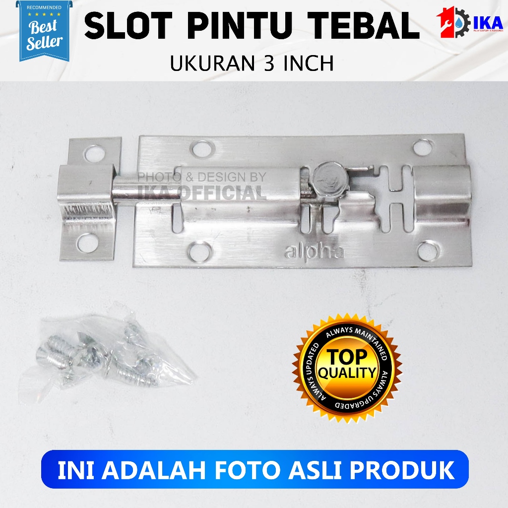Jual Grendel Stainless 3 Inch Stanlis Tebal Selot Pintu Jendela Kunci ...