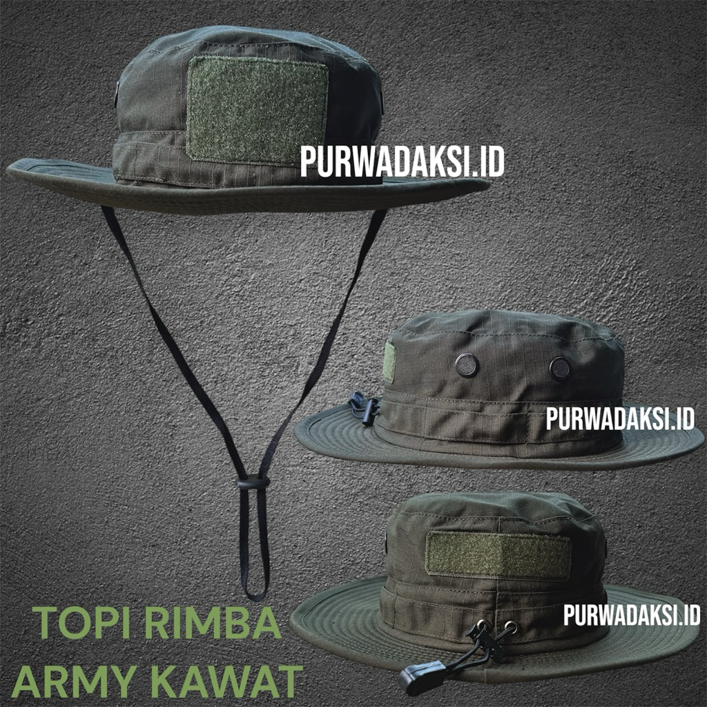 Jual TOPI RIMBA ARMY/ TOPI RIMBA KAWAT \ TOPI RIMBA RIPSTOP / TOPI ...