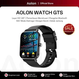 Aolon GTS Jam Smartwatch 41mm Original Telepon Bluetooth 100+ Olahraga Pace Detak Jantung Oksigen Darah Waterproof Long Battery Life Smart Watch Pria