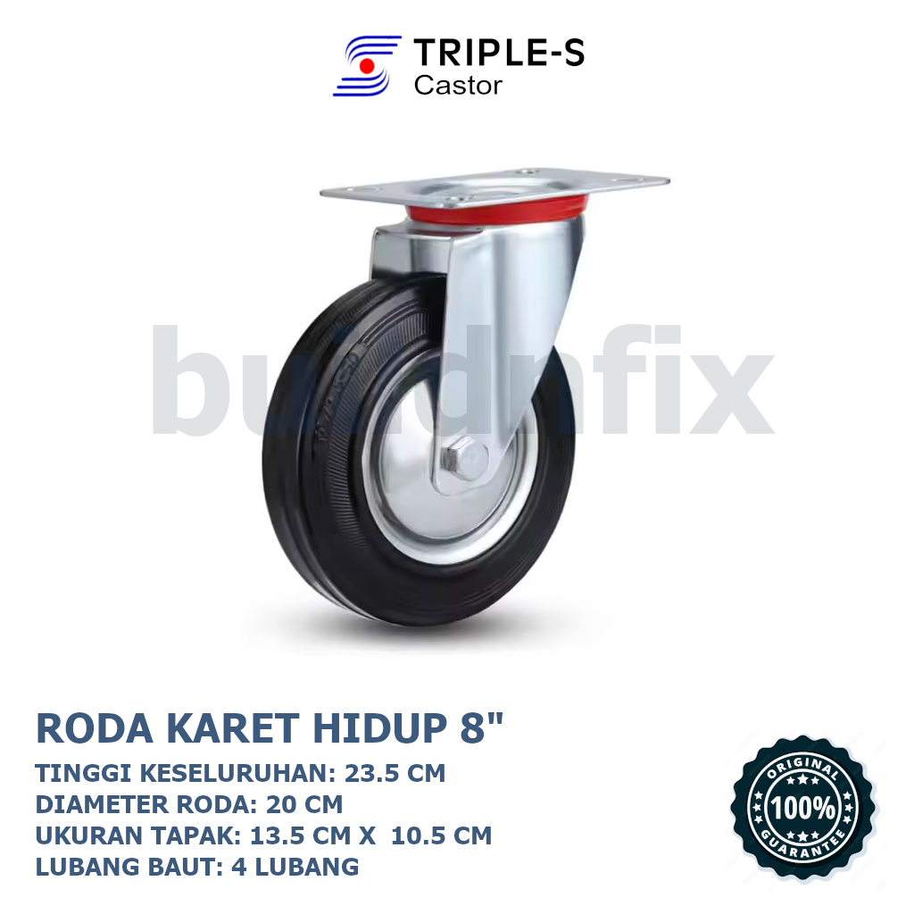Jual TRIPLE - S RODA KARET HITAM HIDUP 8