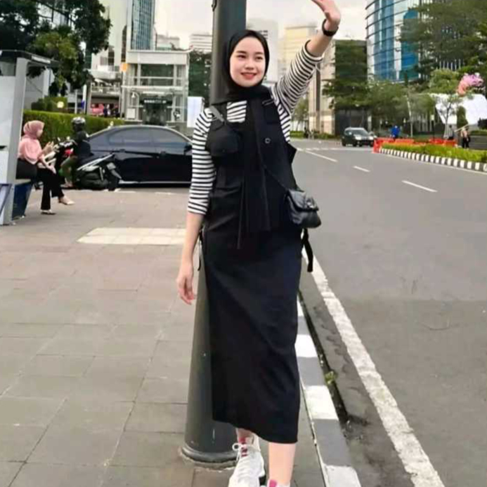 Jual Overall Bella Premium - Rok Jumpsuit Cargo Wanita Korean Style ...