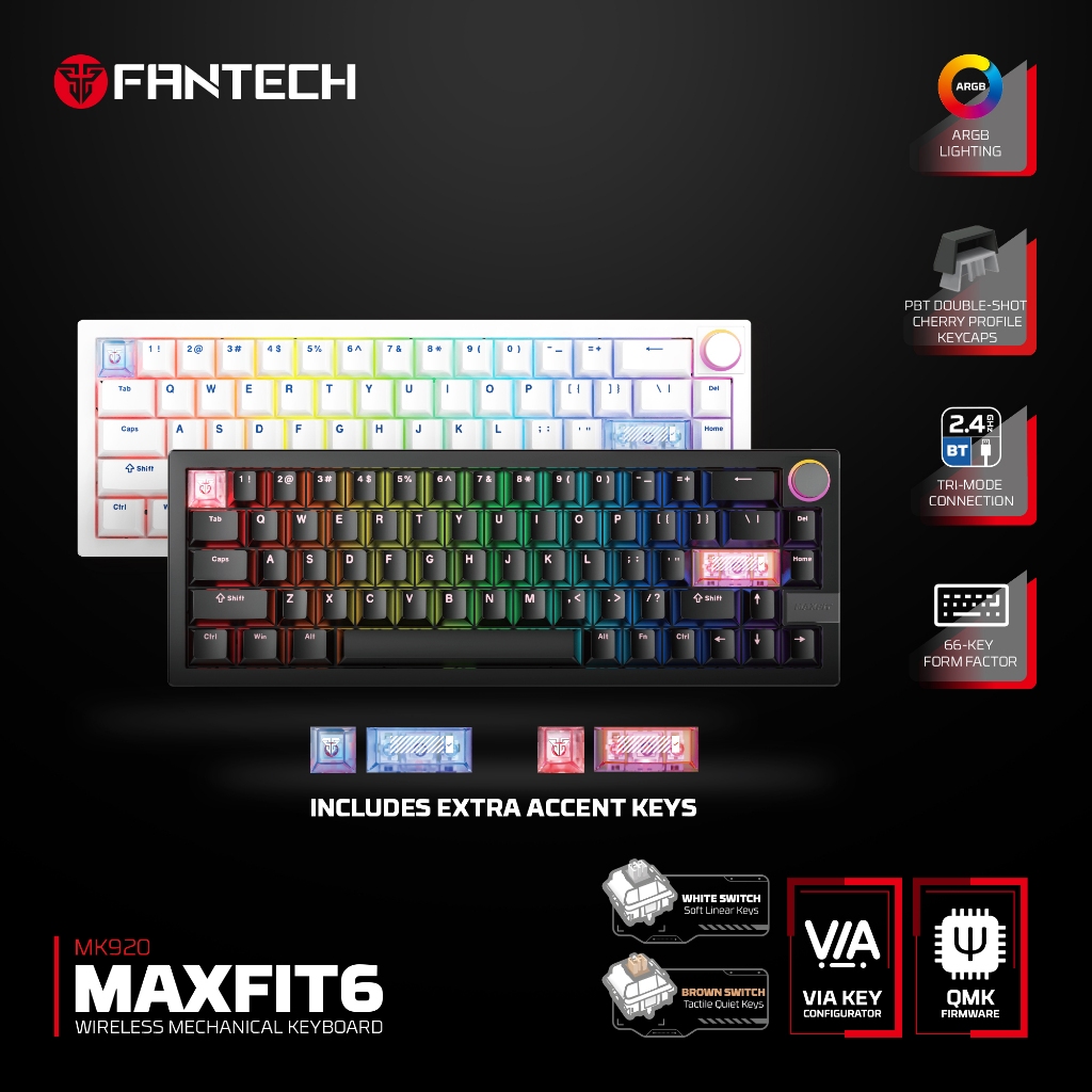Jual Fantech Maxfit6 Maxfit-6 MK920 MK-920 Wireless Mechanical Keyboard ...