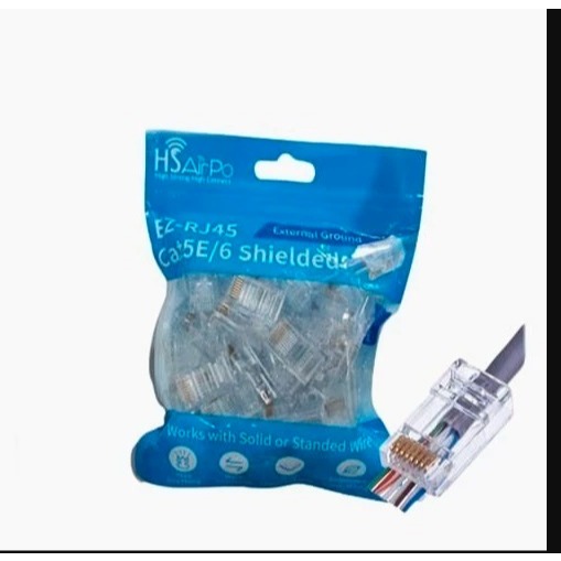 Jual HSAIRPO CONNECTOR UTP EZ RJ 45 CAT5 / UTP CAT6 Isi 50 pcs | Shopee ...