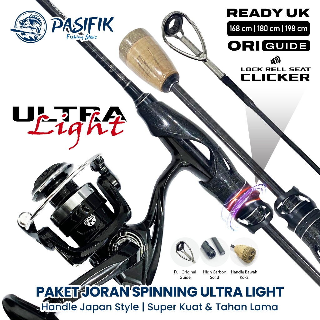 Jual 1 Set Paket Alat Pancing Joran Spinning Fishing Rod Carbon Solid ...