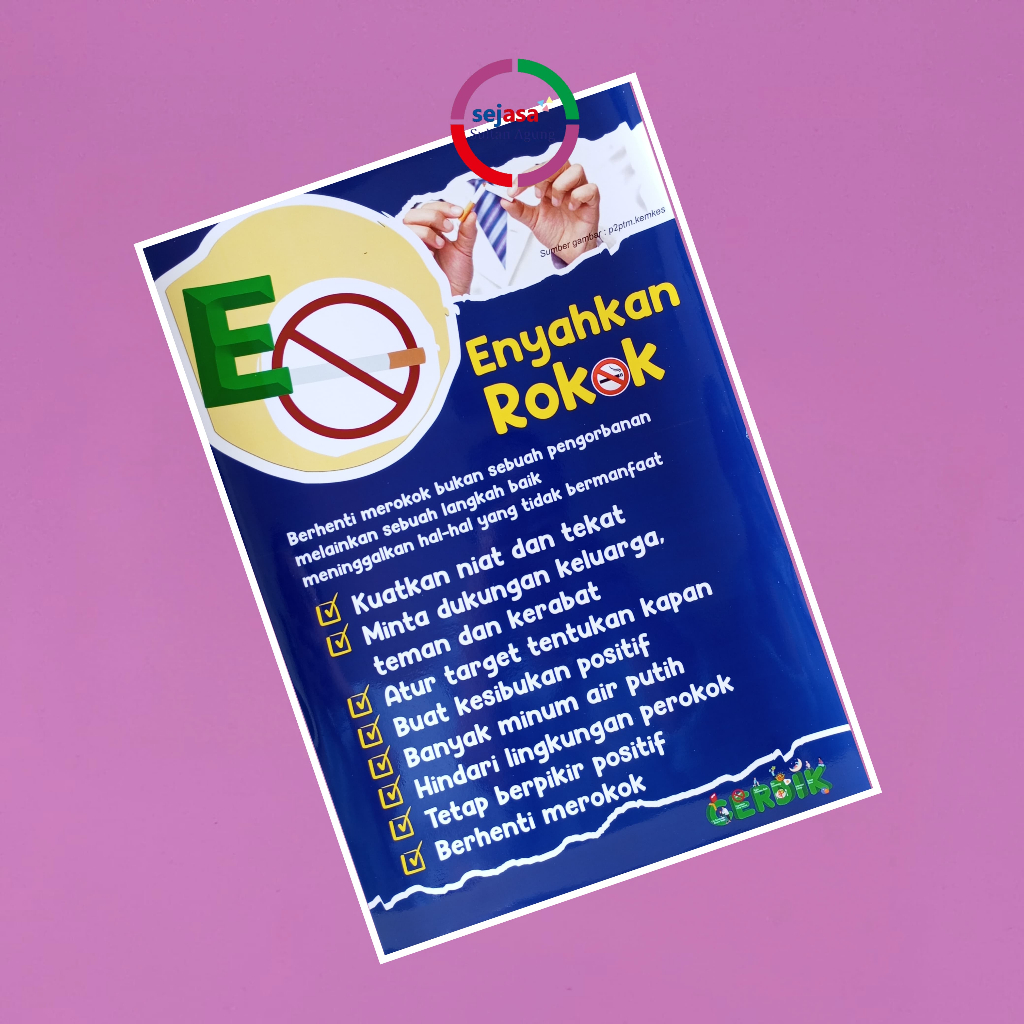 Jual Poster CERDIK | Poster Enyahkan Rokok | Poster Kesehatan Lansia ...