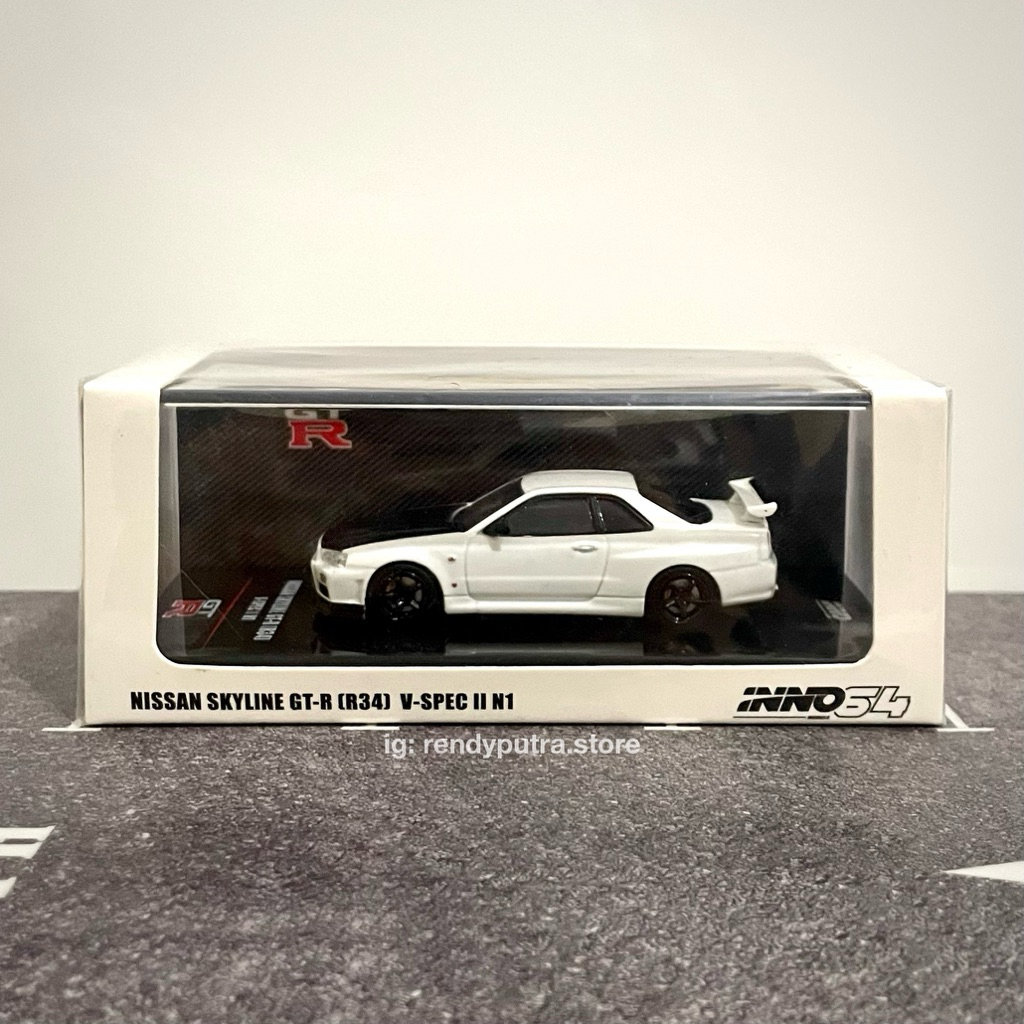 Jual INNO64 NISSAN SKYLINE GT-R (R34) V-SPEC II N1 WHITE | Shopee Indonesia